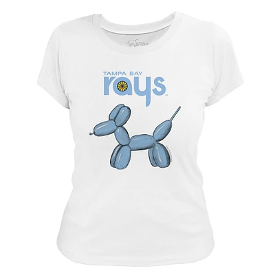 Women's Tiny Turnip White Tampa Bay Rays Balloon Dog T-Shirt