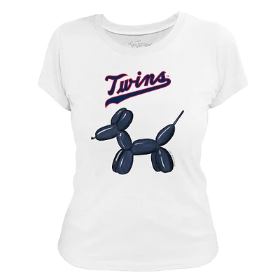 Women's Tiny Turnip White Minnesota Twins Balloon Dog T-Shirt