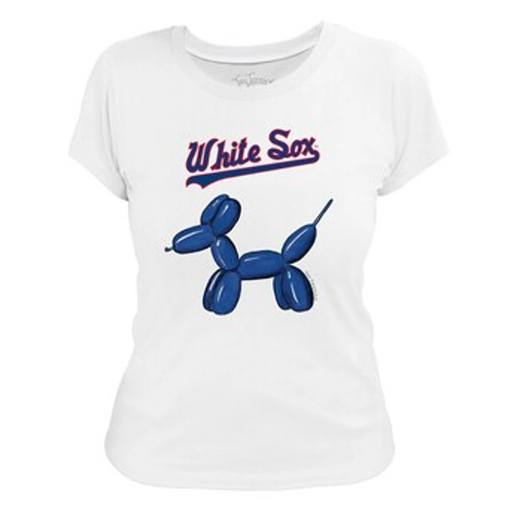 Women's Tiny Turnip White Chicago Sox Balloon Dog T-Shirt