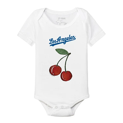 Infant Tiny Turnip White Los Angeles Dodgers Cherries Bodysuit