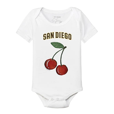 Infant Tiny Turnip White San Diego Padres Cherries Bodysuit