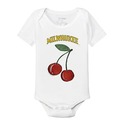 Infant Tiny Turnip White Milwaukee Brewers Cherries Bodysuit