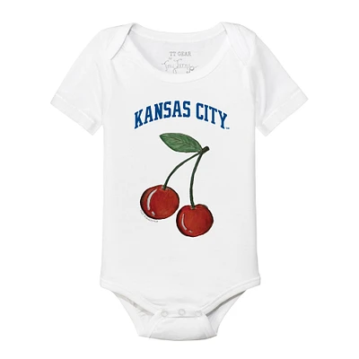Infant Tiny Turnip White Kansas City Royals Cherries Bodysuit