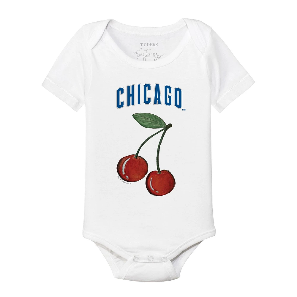 Infant Tiny Turnip White Chicago Cubs Cherries Bodysuit