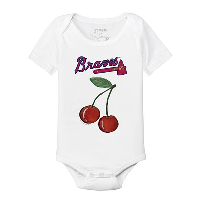 Infant Tiny Turnip White Atlanta Braves Cherries Bodysuit