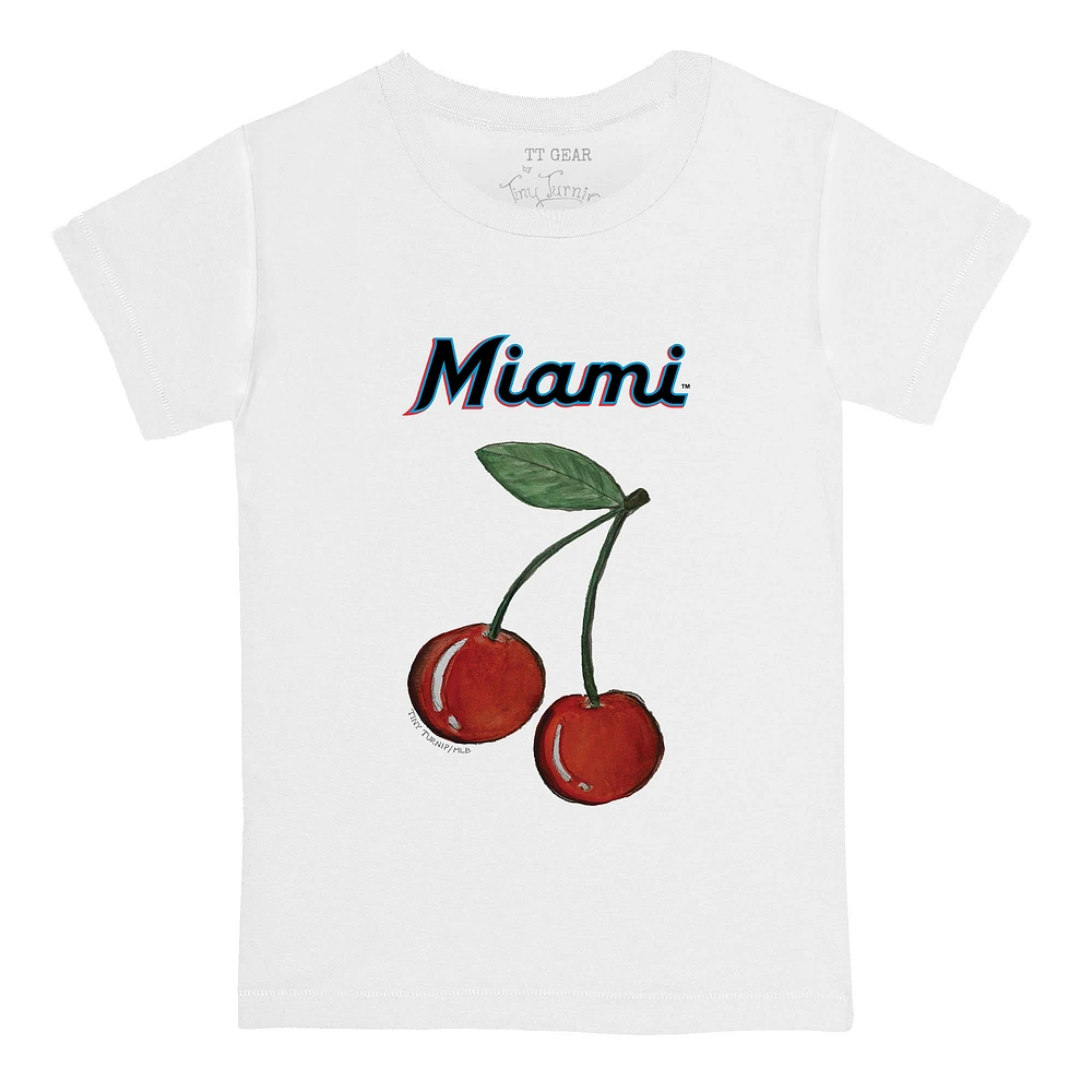 Infant Tiny Turnip White Miami Marlins Cherries T-Shirt