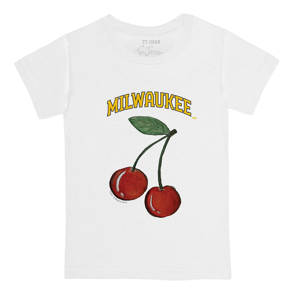 Infant Tiny Turnip White Milwaukee Brewers Cherries T-Shirt