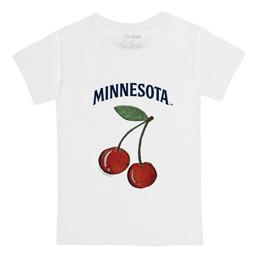 Infant Tiny Turnip White Minnesota Twins Cherries T-Shirt