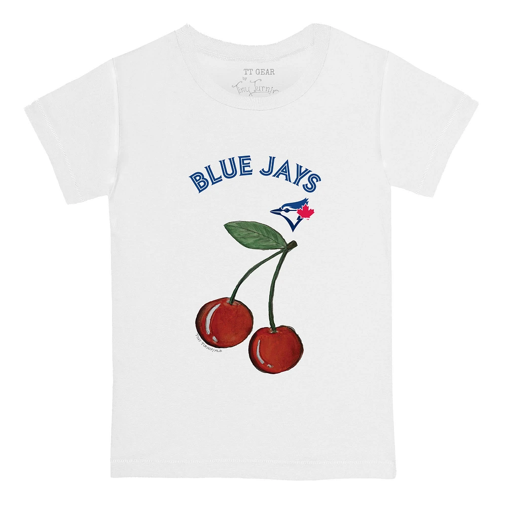 Infant Tiny Turnip White Toronto Blue Jays Cherries T-Shirt