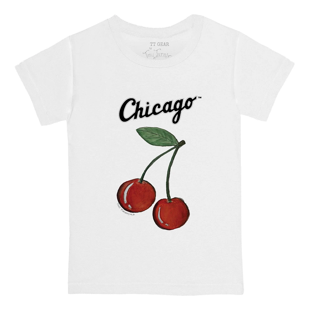 Infant Tiny Turnip White Chicago Sox Cherries T-Shirt