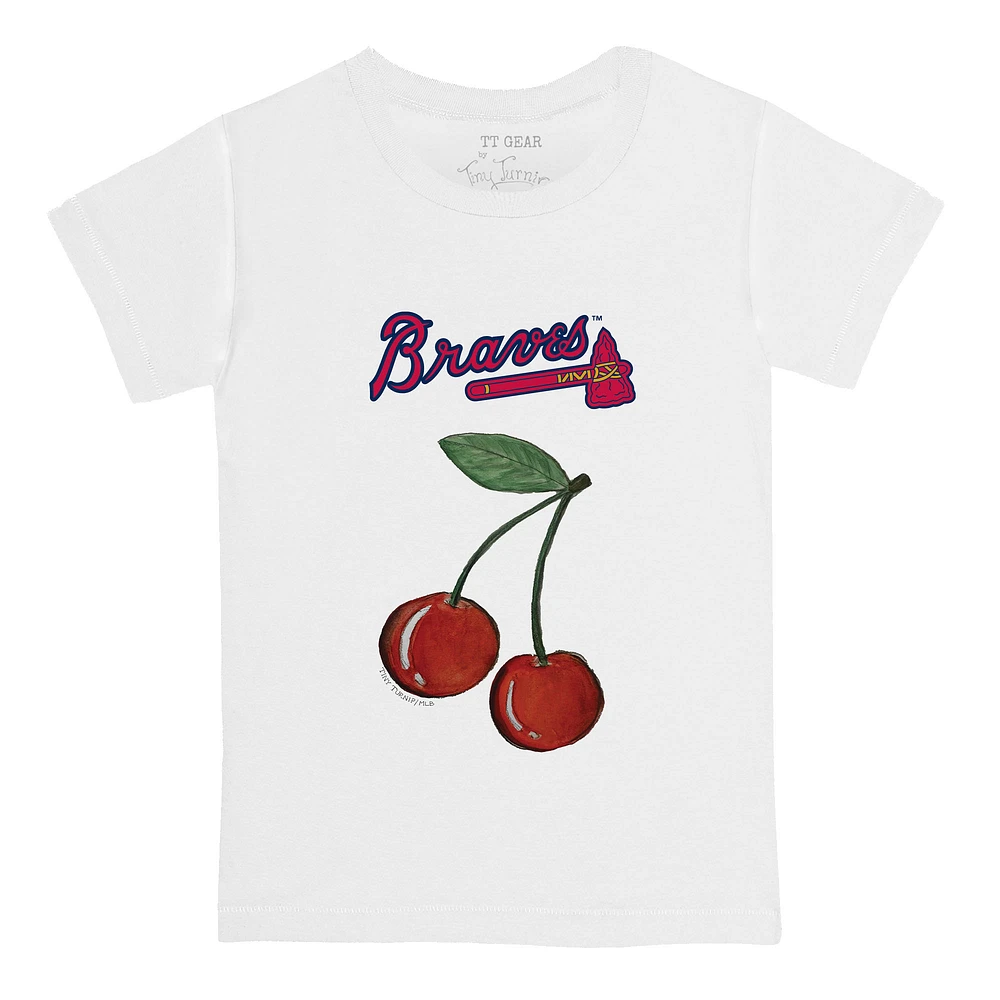 Toddler Tiny Turnip White Atlanta Braves Cherries T-Shirt