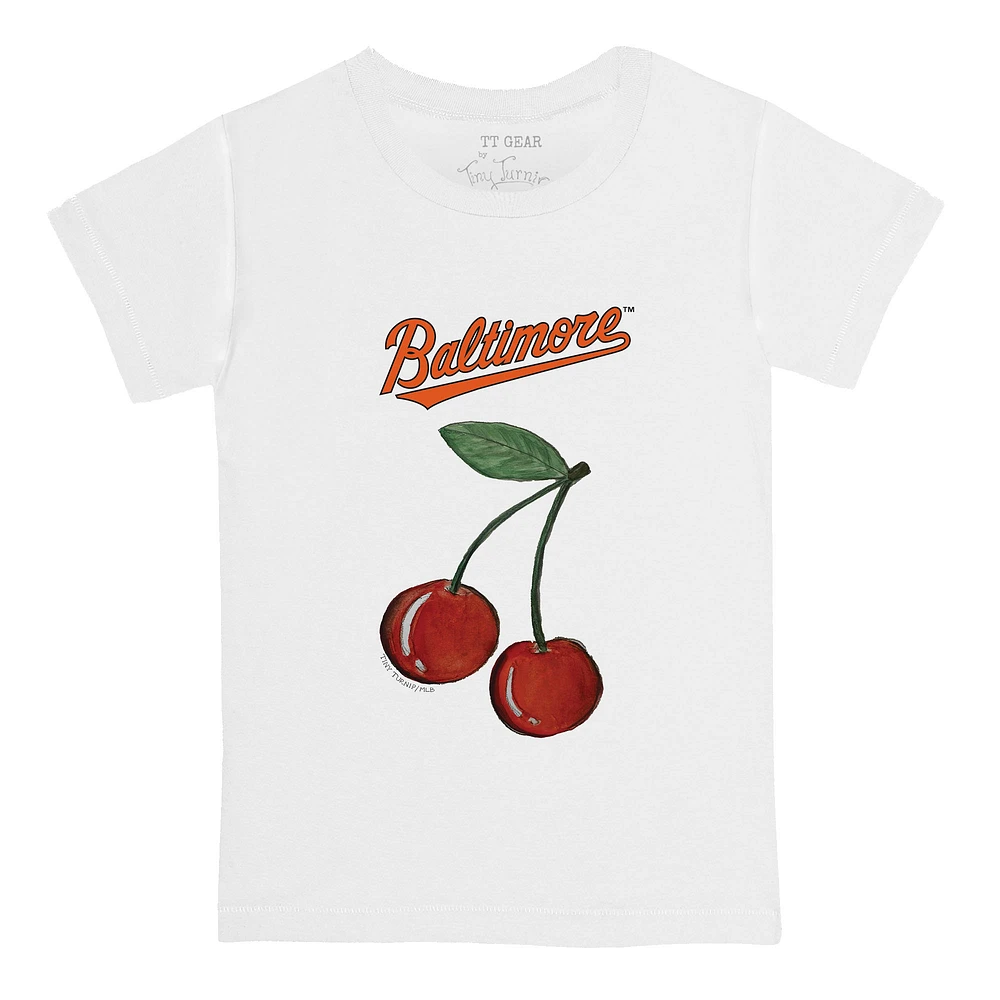 Toddler Tiny Turnip White Baltimore Orioles Cherries T-Shirt