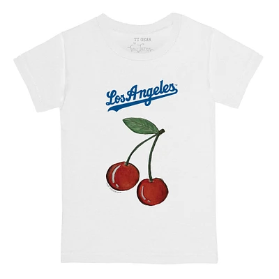 Youth Tiny Turnip White Los Angeles Dodgers Cherries T-Shirt