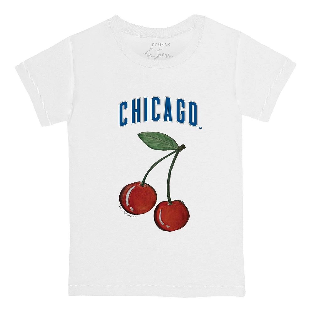 Youth Tiny Turnip White Chicago Cubs Cherries T-Shirt
