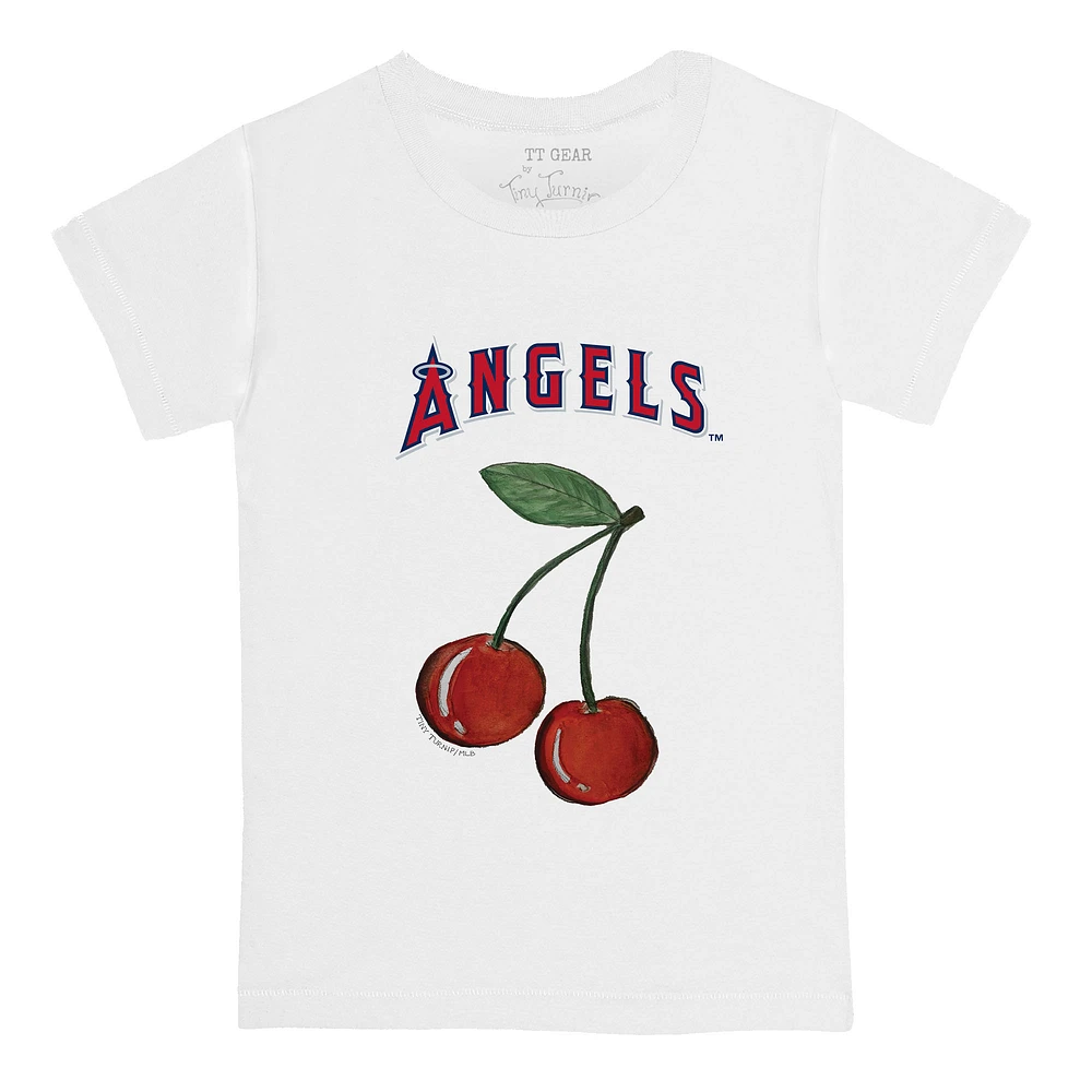 Youth Tiny Turnip White Los Angeles Angels Cherries T-Shirt
