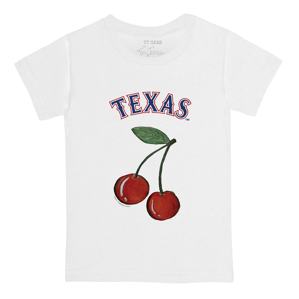 Youth Tiny Turnip White Texas Rangers Cherries T-Shirt