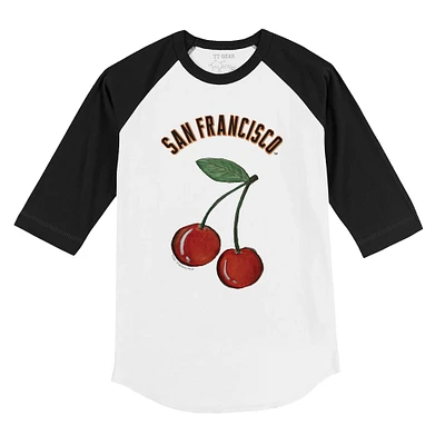 Infant Tiny Turnip White San Francisco Giants Cherries 3/4-Sleeve Raglan Baseball T-Shirt