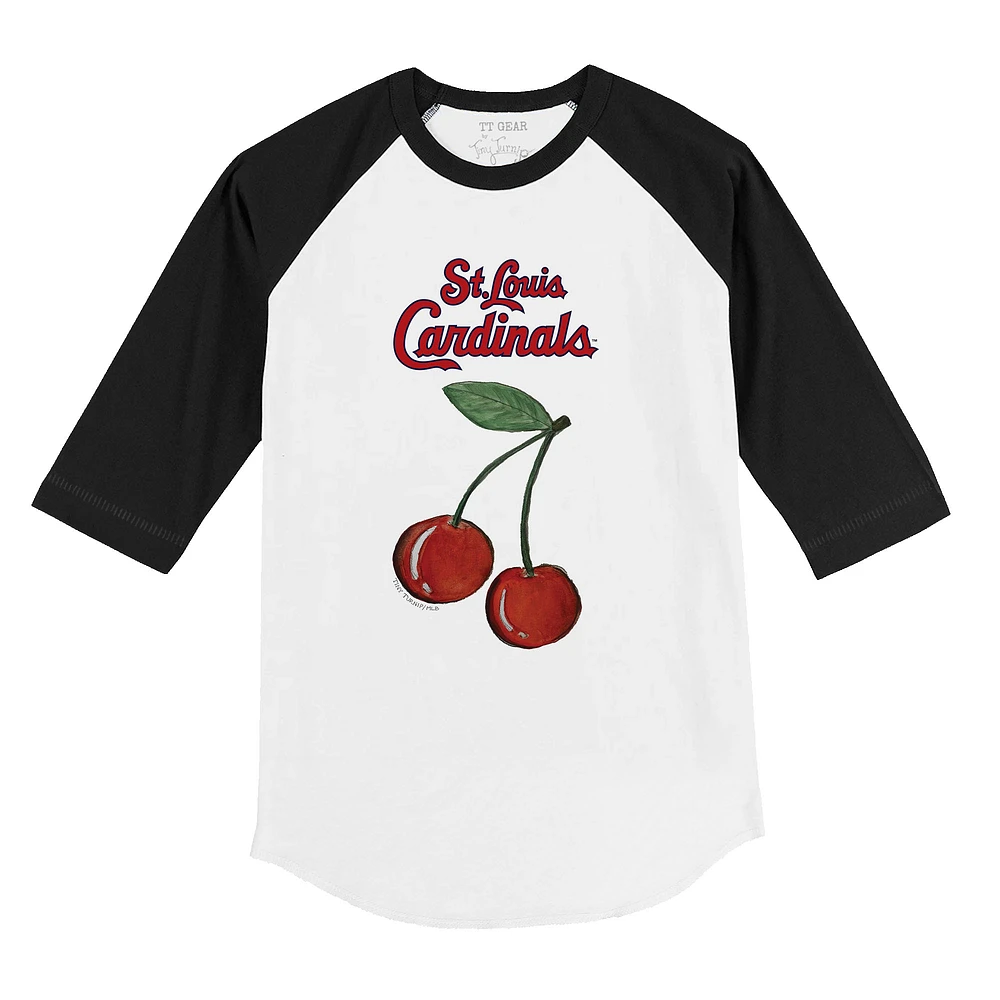 Toddler Tiny Turnip White St. Louis Cardinals Cherries 3/4-Sleeve Raglan Baseball T-Shirt