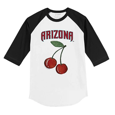 Youth Tiny Turnip White Arizona Diamondbacks Cherries 3/4-Sleeve Raglan Baseball T-Shirt