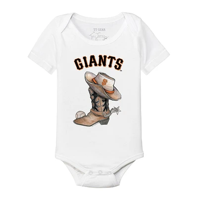 Infant Tiny Turnip White San Francisco Giants Cowboy Boot Bodysuit