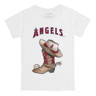 Infant Tiny Turnip White Los Angeles Angels Cowboy Boot T-Shirt