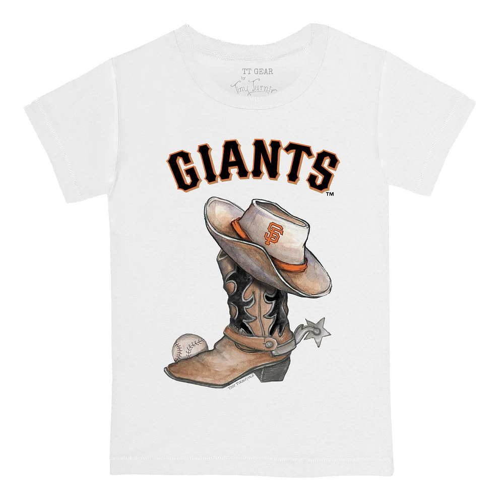 Infant Tiny Turnip White San Francisco Giants Cowboy Boot T-Shirt