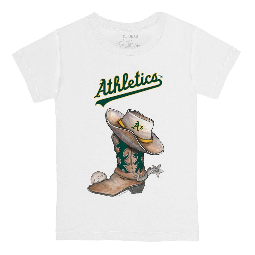 Youth Tiny Turnip White Athletics Cowboy Boot T-Shirt