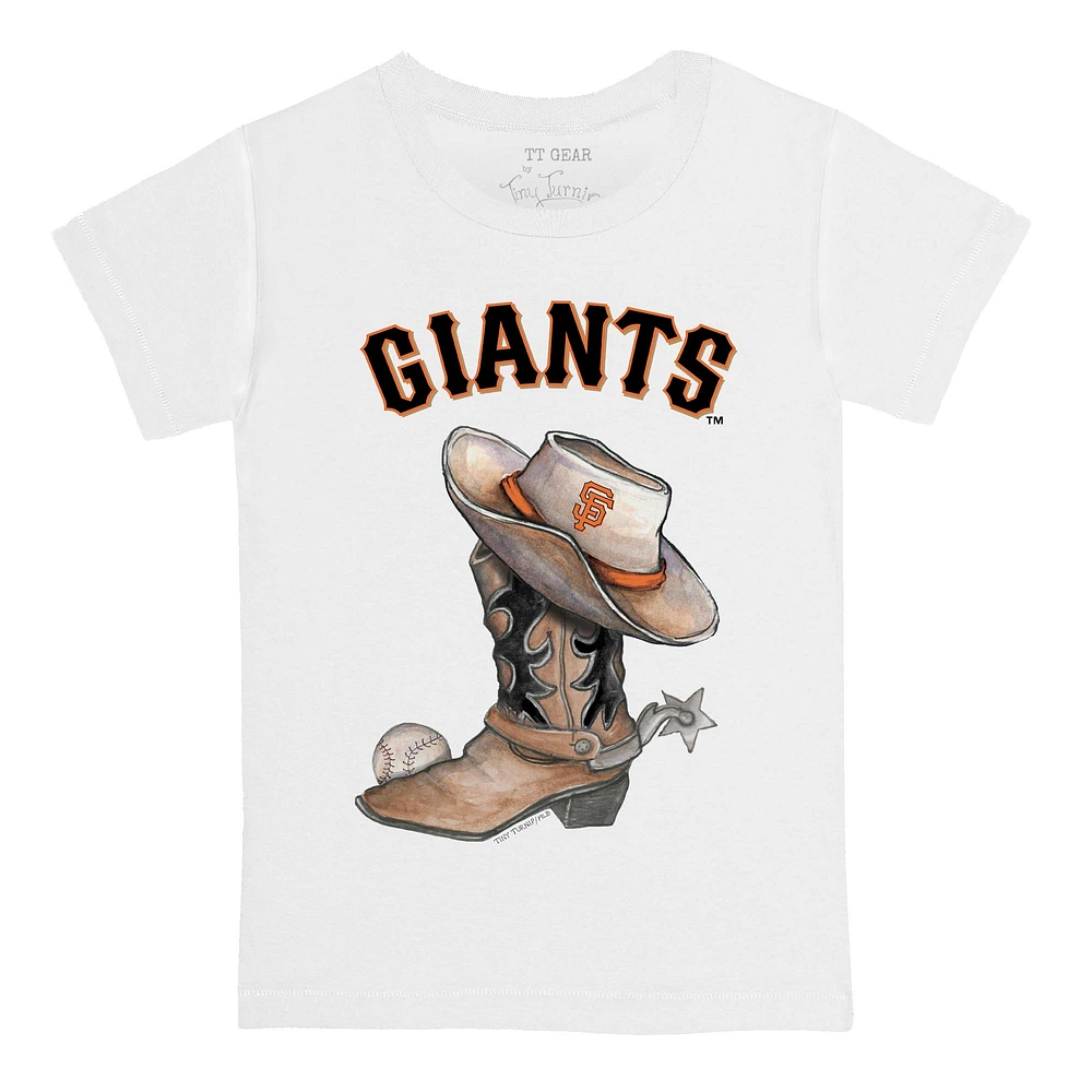 Youth Tiny Turnip White San Francisco Giants Cowboy Boot T-Shirt