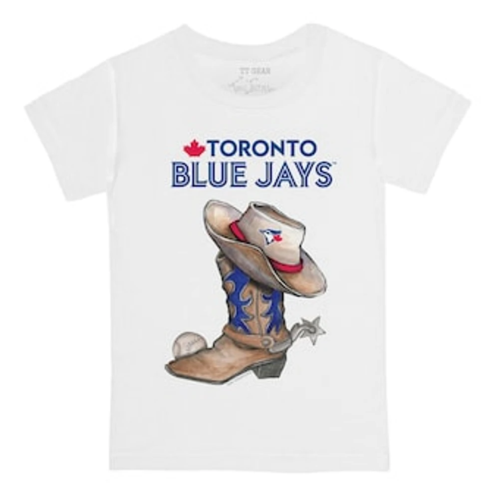 Youth Tiny Turnip White Toronto Blue Jays Cowboy Boot T-Shirt