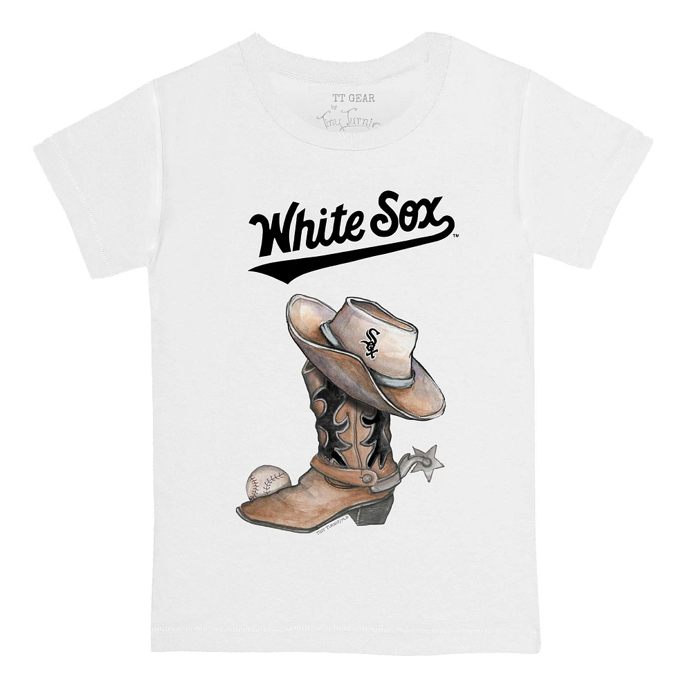Youth Tiny Turnip White Chicago Sox Cowboy Boot T-Shirt