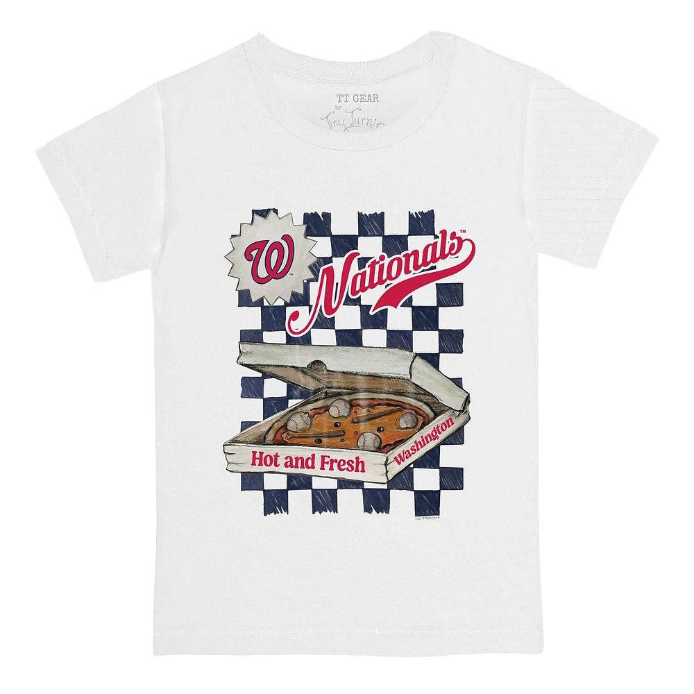 Infant Tiny Turnip White Washington Nationals Pizza T-Shirt