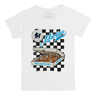 Infant Tiny Turnip White Miami Marlins Pizza T-Shirt