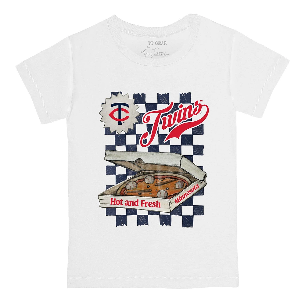 Infant Tiny Turnip White Minnesota Twins Pizza T-Shirt
