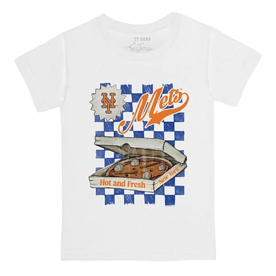 Infant Tiny Turnip White New York Mets Pizza T-Shirt