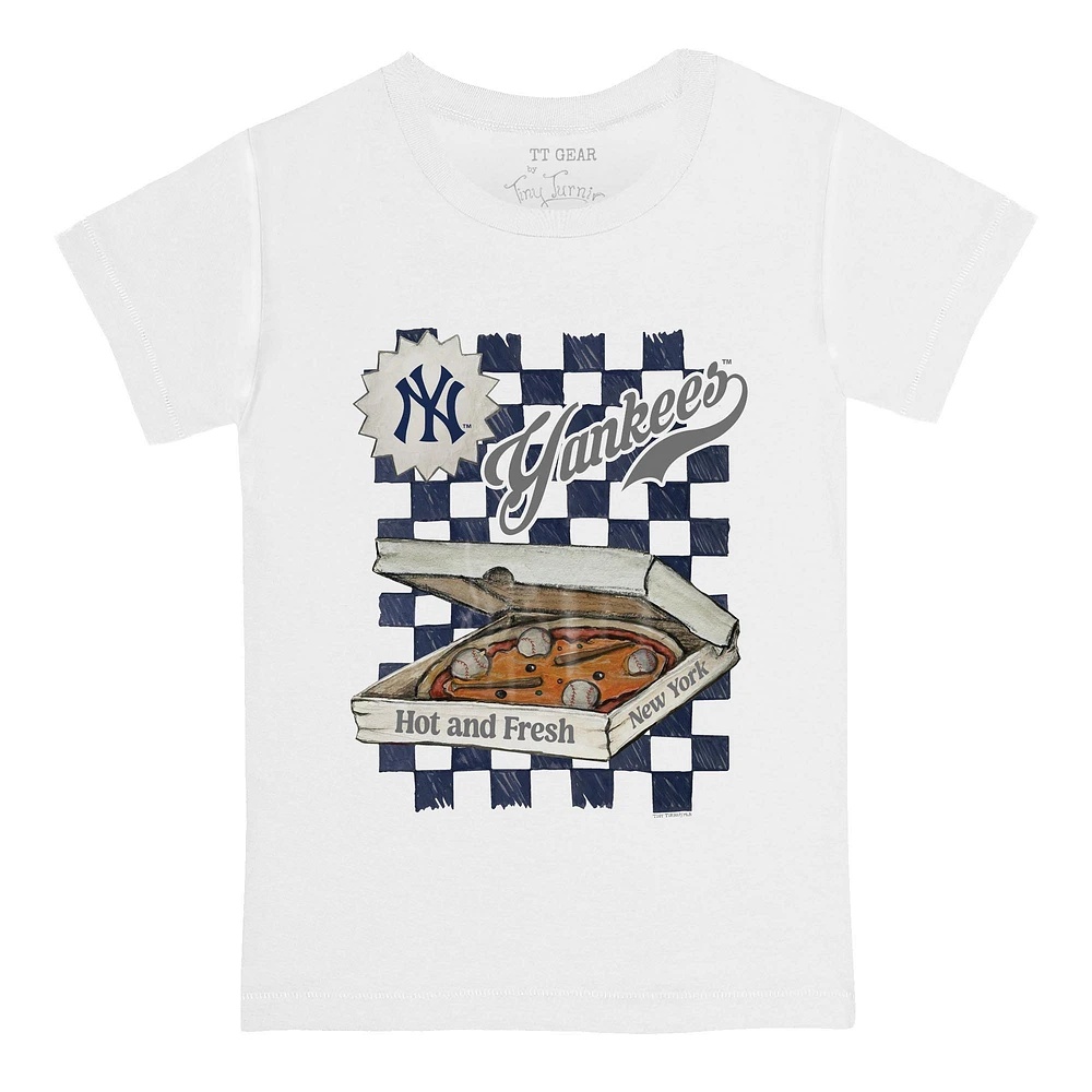 Infant Tiny Turnip White New York Yankees Pizza T-Shirt