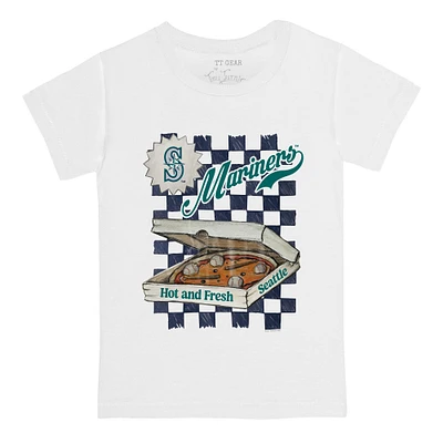 Infant Tiny Turnip White Seattle Mariners Pizza T-Shirt