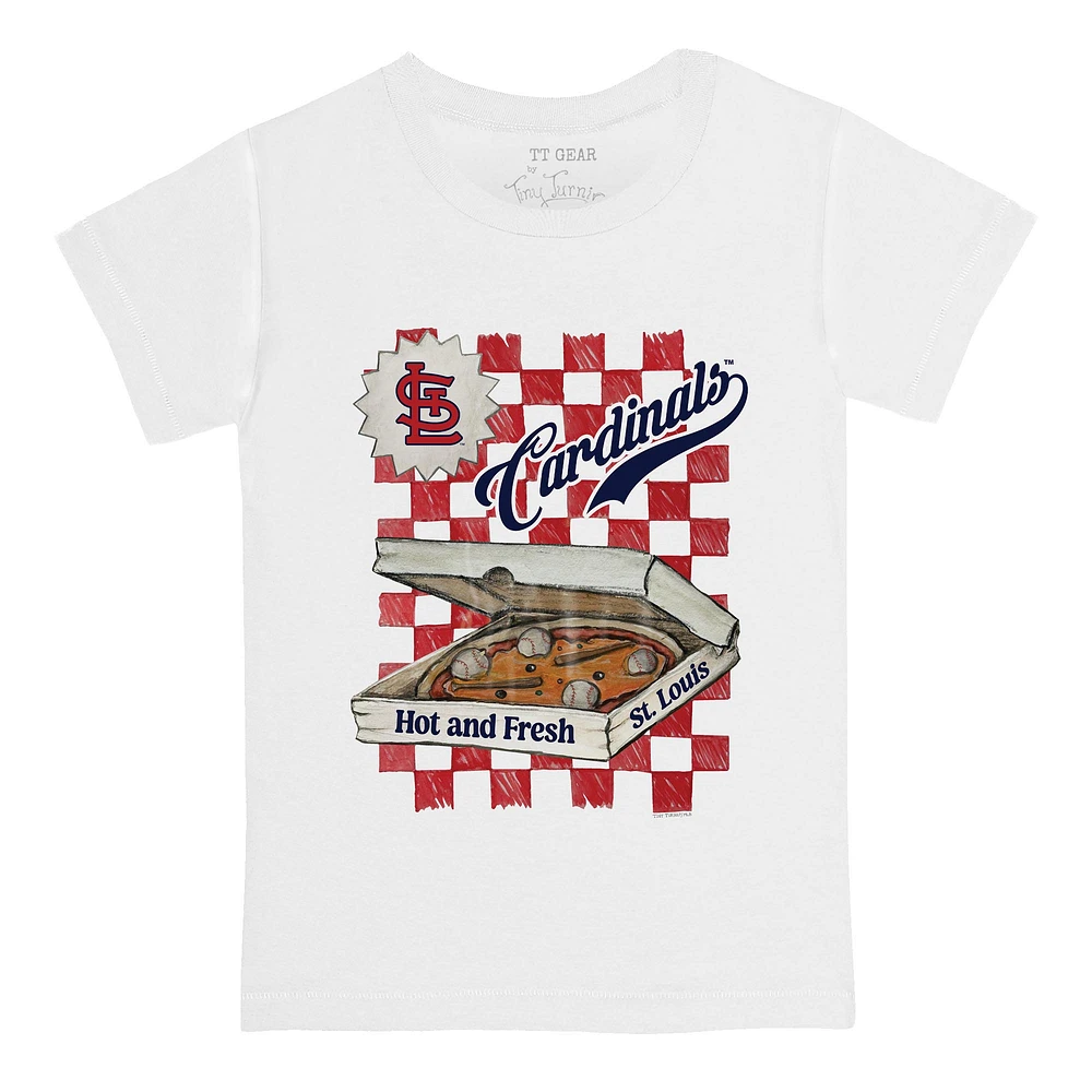 Infant Tiny Turnip White St. Louis Cardinals Pizza T-Shirt