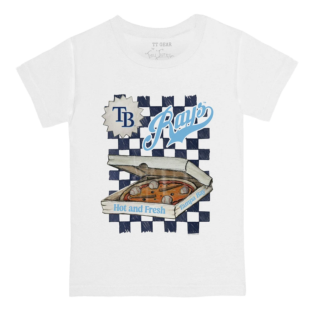 Infant Tiny Turnip White Tampa Bay Rays Pizza T-Shirt