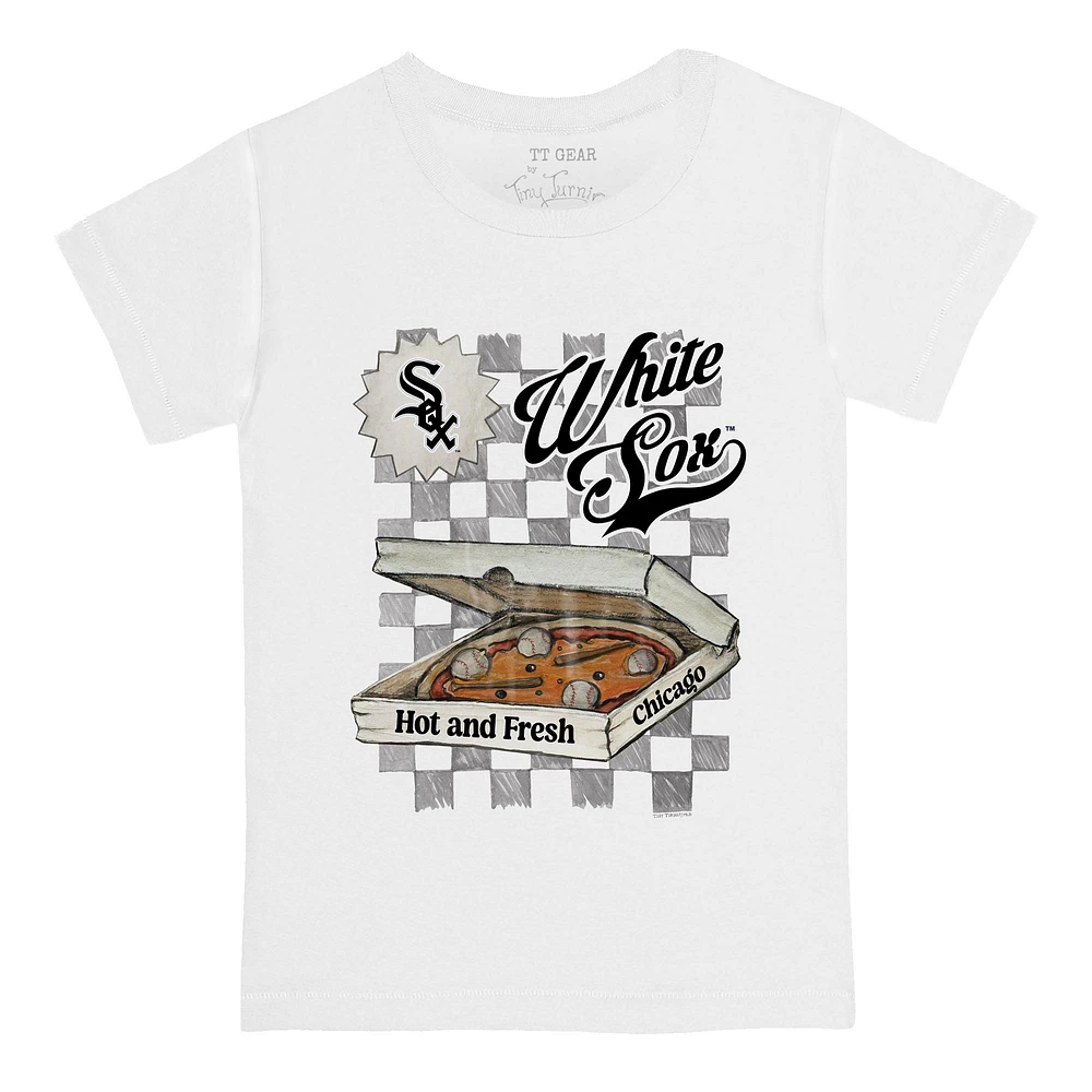 Infant Tiny Turnip White Chicago Sox Pizza T-Shirt