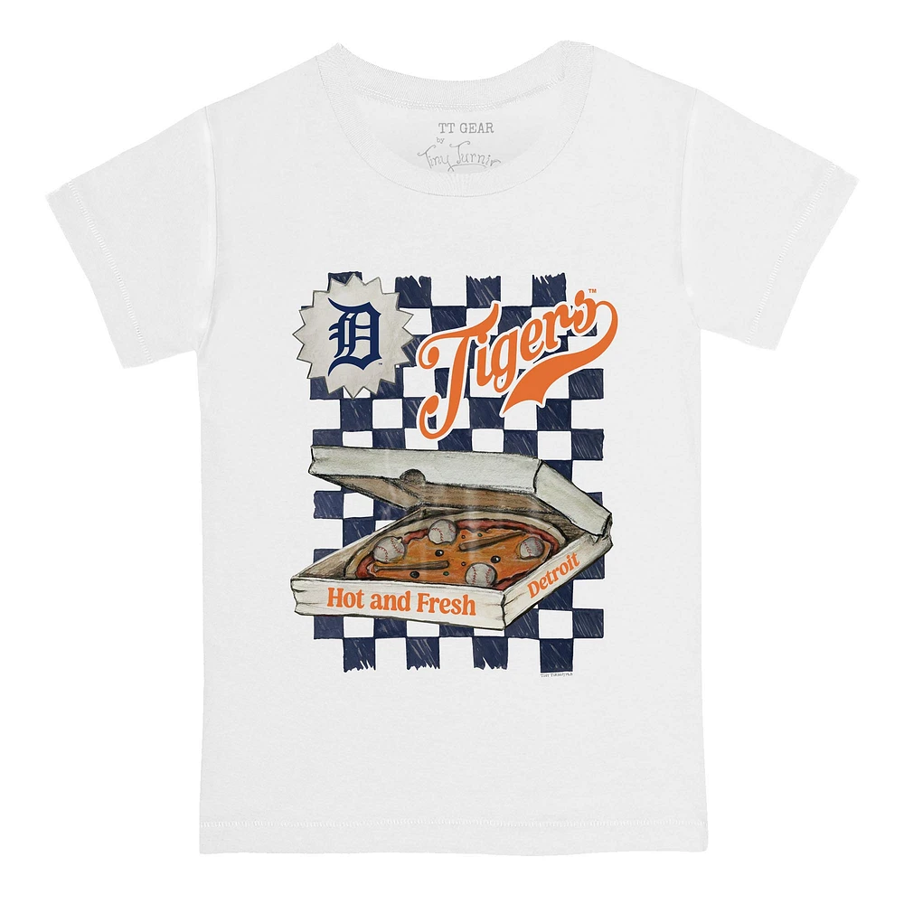 Infant Tiny Turnip White Detroit Tigers Pizza T-Shirt