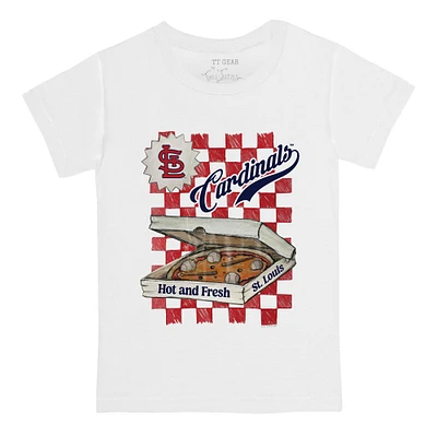 Toddler Tiny Turnip White St. Louis Cardinals Pizza T-Shirt
