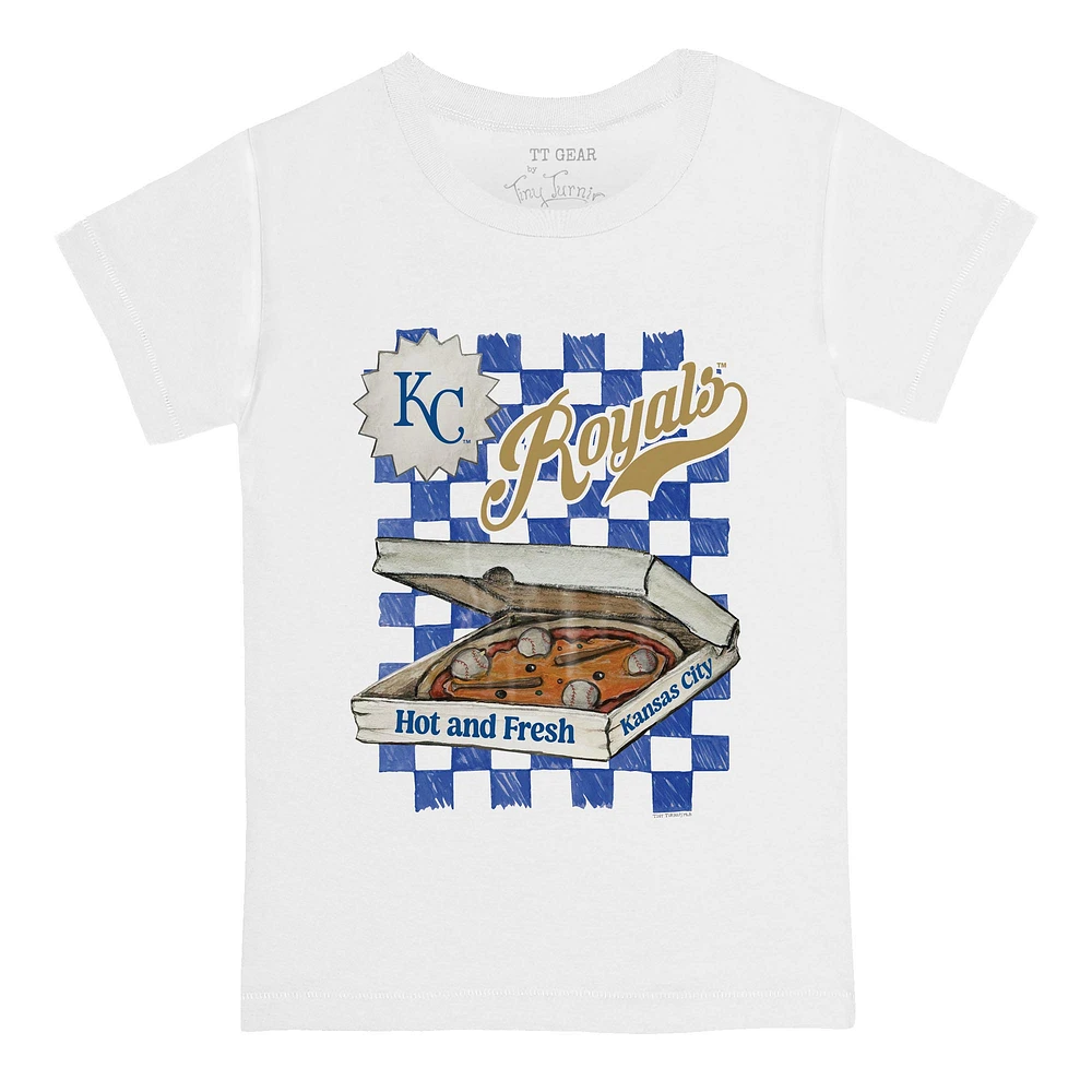 Toddler Tiny Turnip White Kansas City Royals Pizza T-Shirt