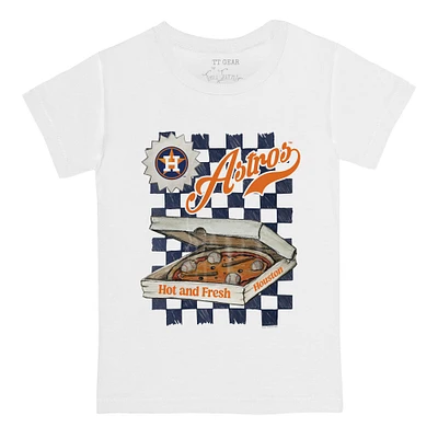 Toddler Tiny Turnip White Houston Astros Pizza T-Shirt