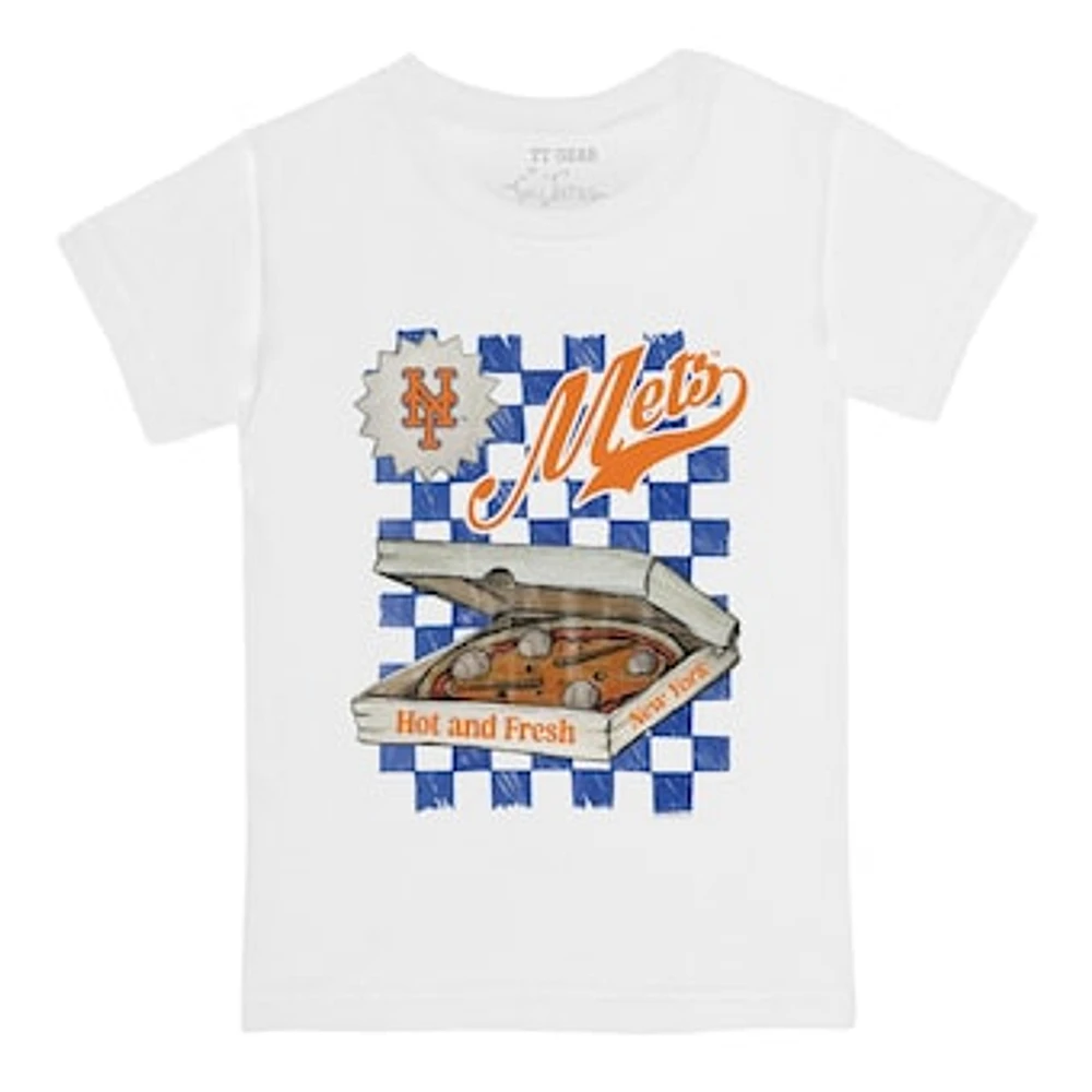 Youth Tiny Turnip White New York Mets Pizza T-Shirt