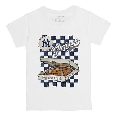 Youth Tiny Turnip White New York Yankees Pizza T-Shirt