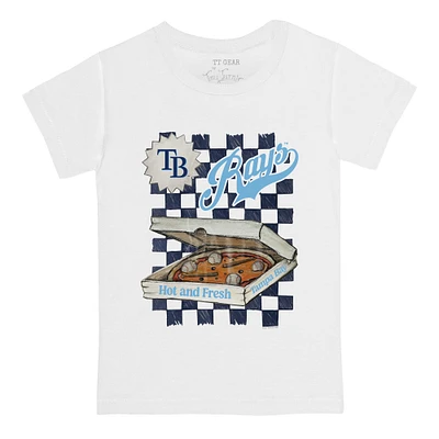 Youth Tiny Turnip White Tampa Bay Rays Pizza T-Shirt
