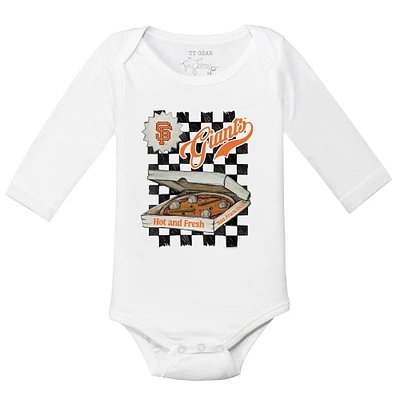 Infant Tiny Turnip White San Francisco Giants Pizza Long Sleeve Bodysuit
