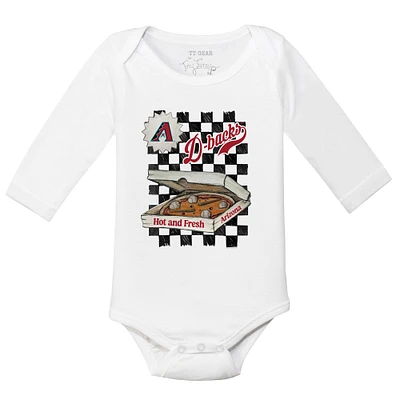 Infant Tiny Turnip White Arizona Diamondbacks Pizza Long Sleeve Bodysuit