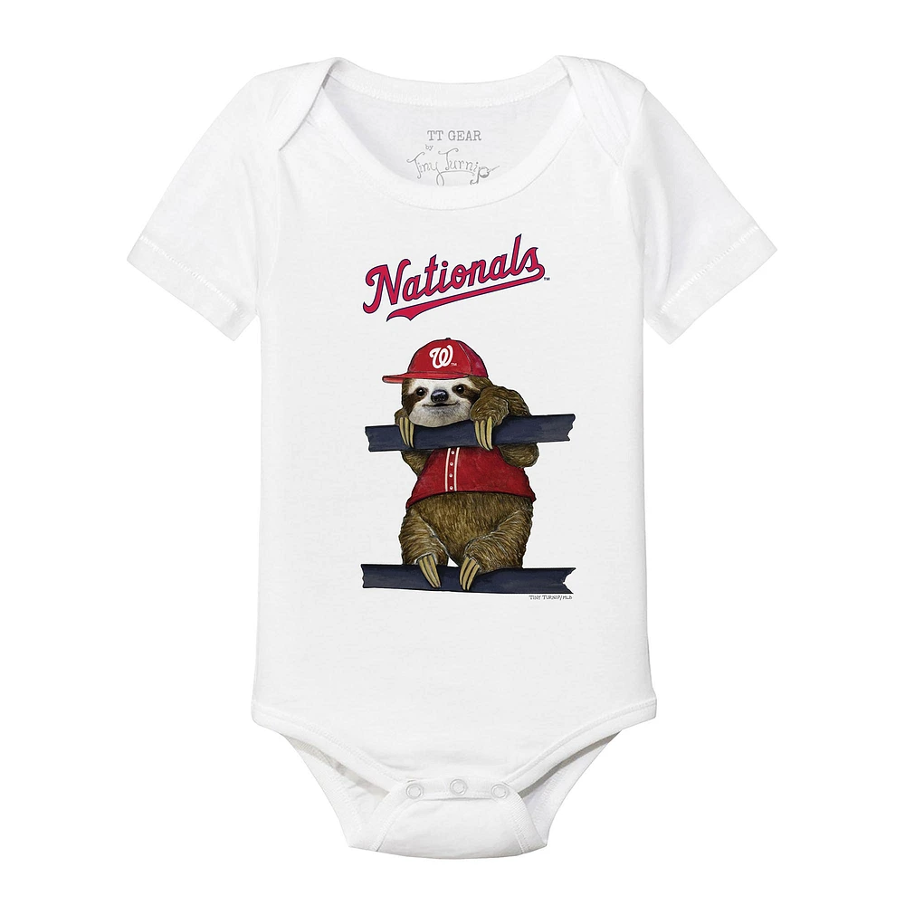 Infant Tiny Turnip White Washington Nationals Sloth Bodysuit