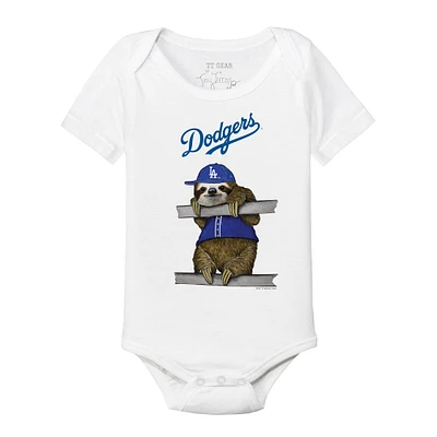 Infant Tiny Turnip White Los Angeles Dodgers Sloth Bodysuit